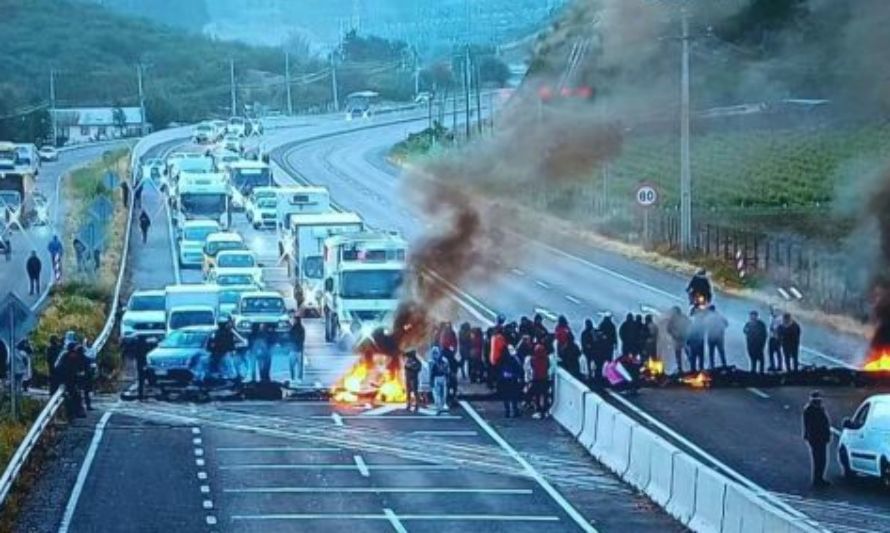 Placilla: Trabajadores agrícolas de O'Higgins se manifestaron en la Ruta 90