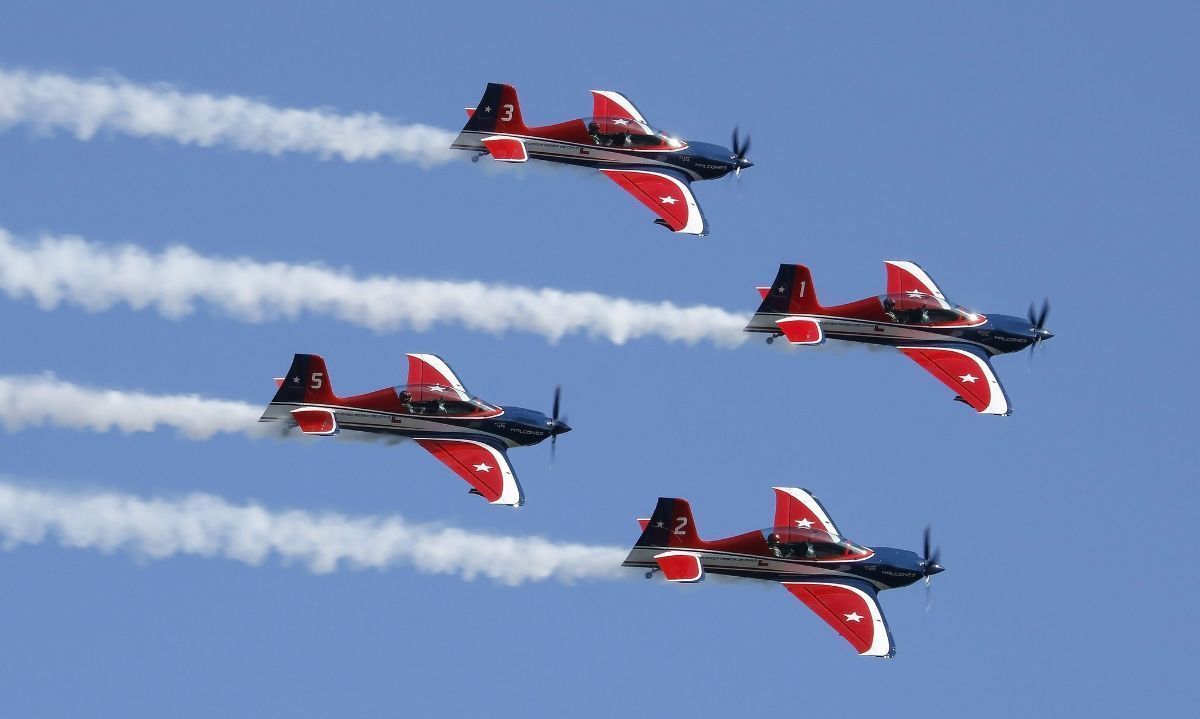 Cientos de placillanos disfrutaron con la exhibición de los Halcones de la FACH